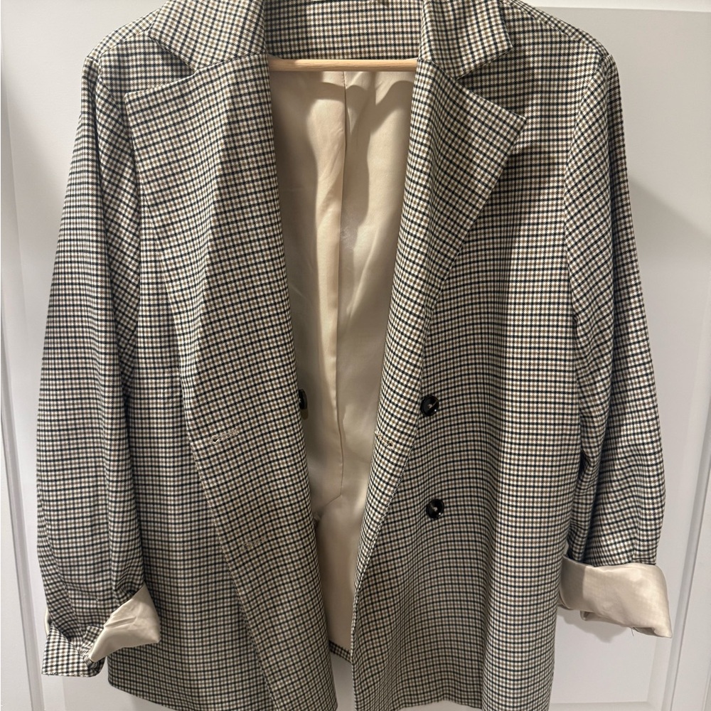 Mod Ref Black and White Checkered Blazer
